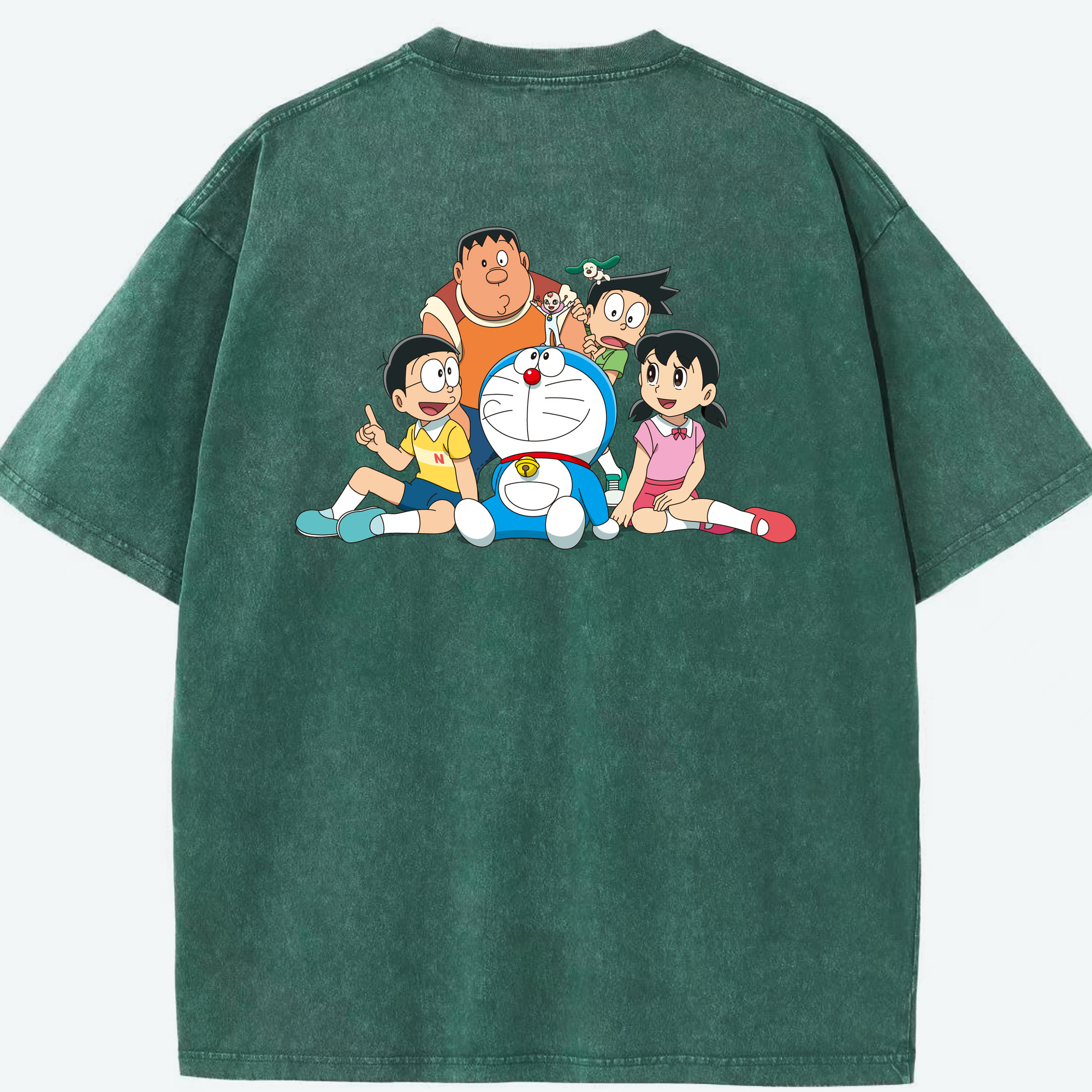 （画像用） ドラえもん Doraemon 綿100% ヴィンテージ風 半袖Tシャツ（背面プリント）